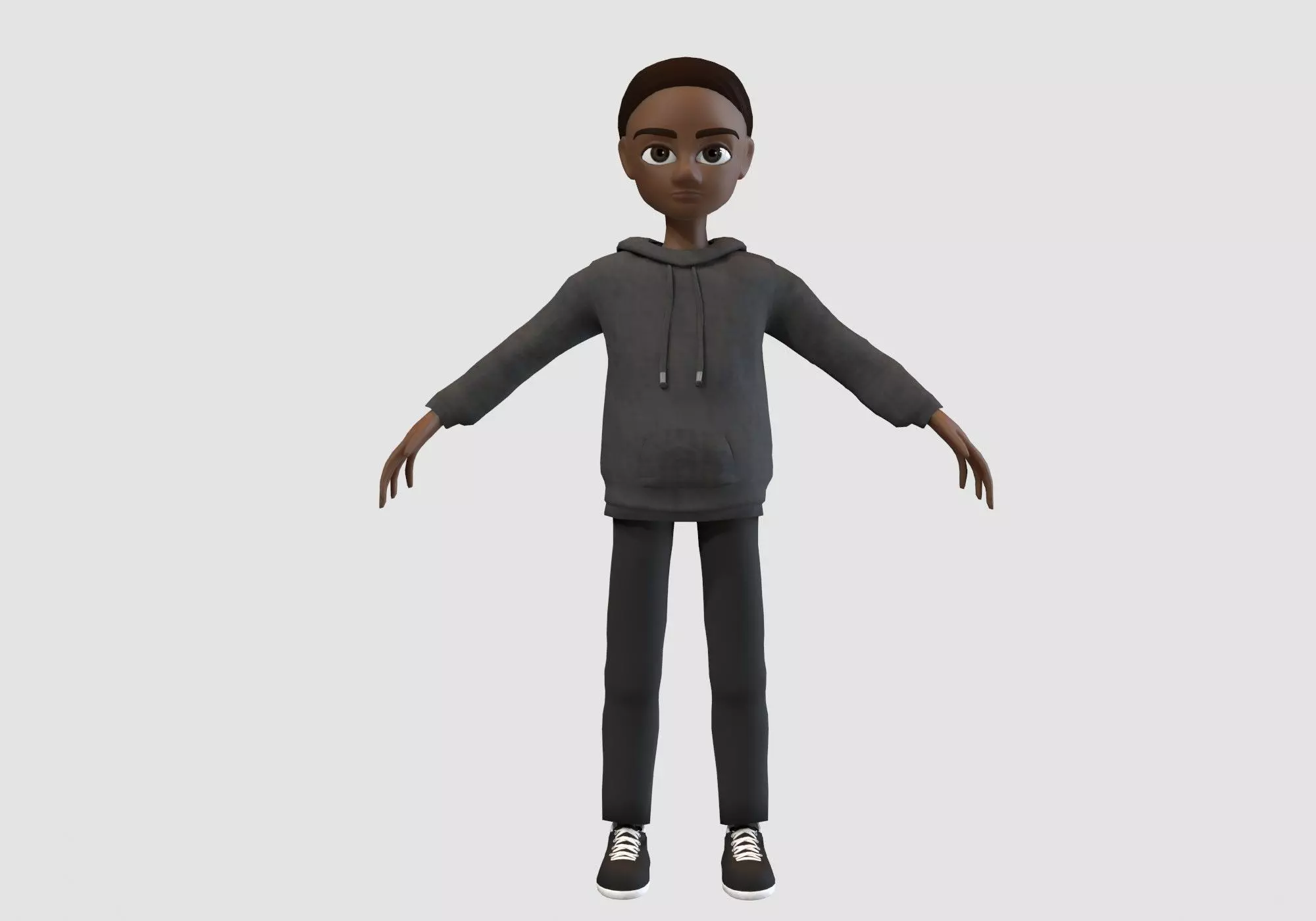 black cartoon boy  3D model_0
