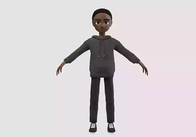 black cartoon boy 