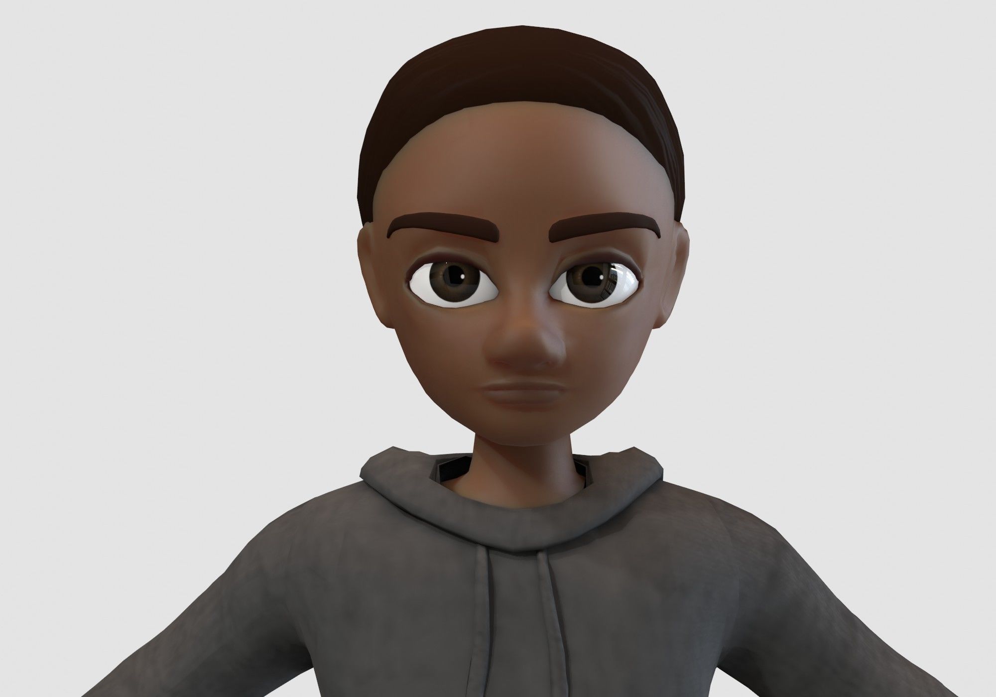 black cartoon boy  3D model_4