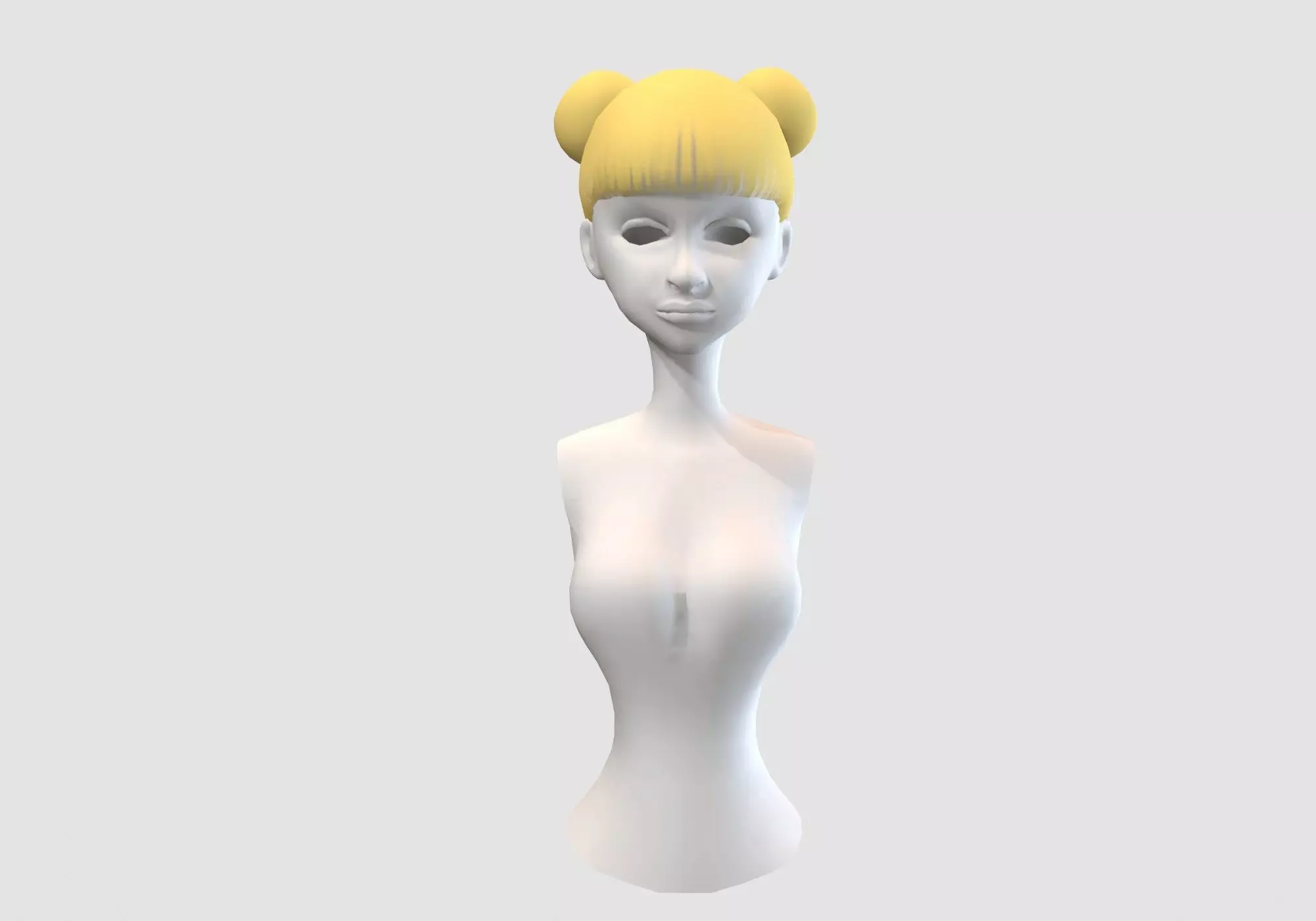 bangs cartoon hairstyle 3D model