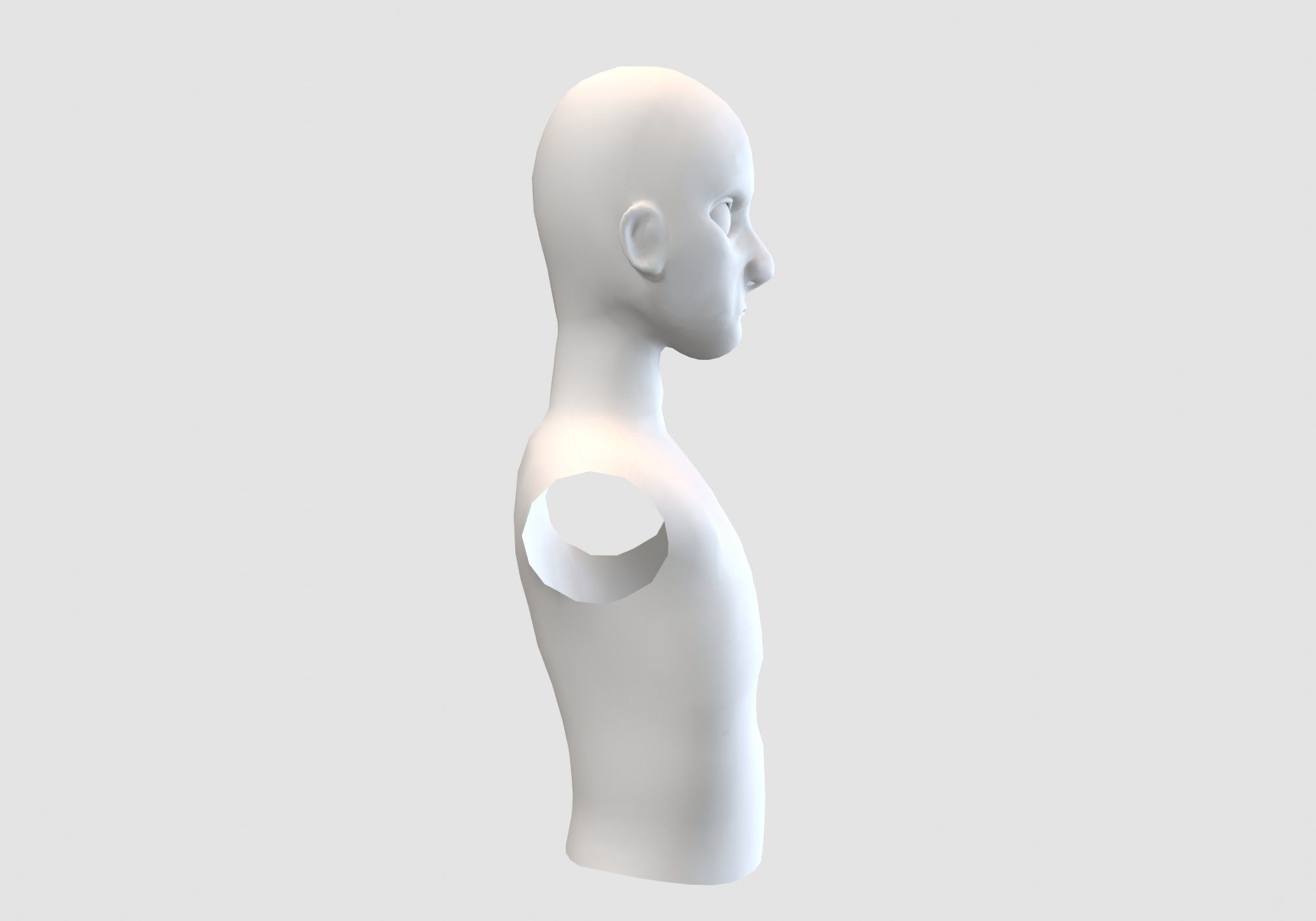 angry man torso  3D model_2
