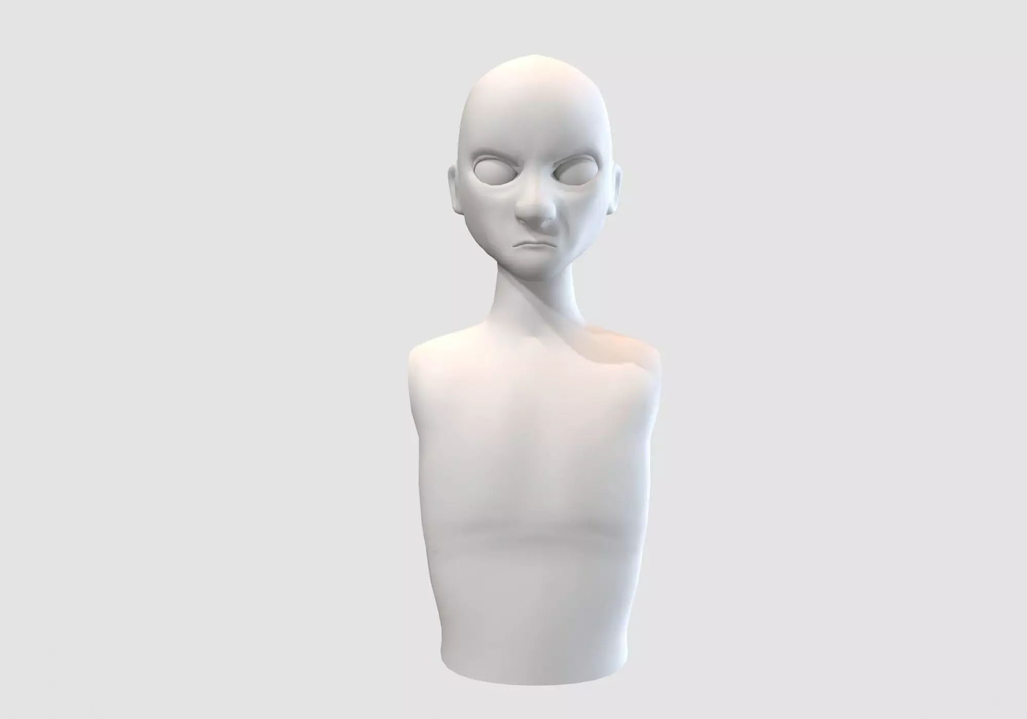 angry man torso  3D model_0