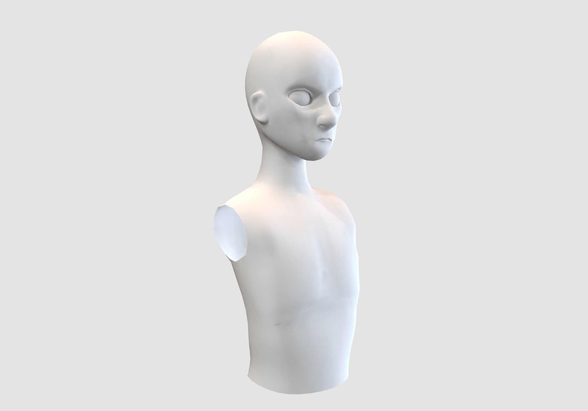 angry man torso  3D model_1