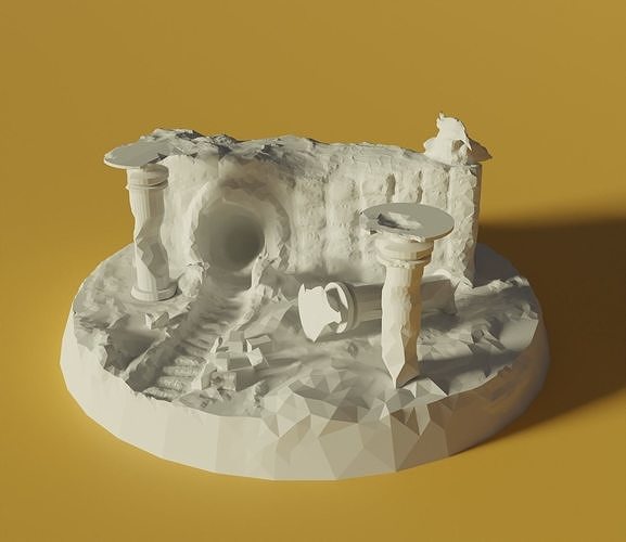 Ravens Ruins Low-poly 3D model