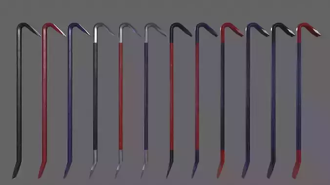 PBR Crowbar Low-poly 3D model