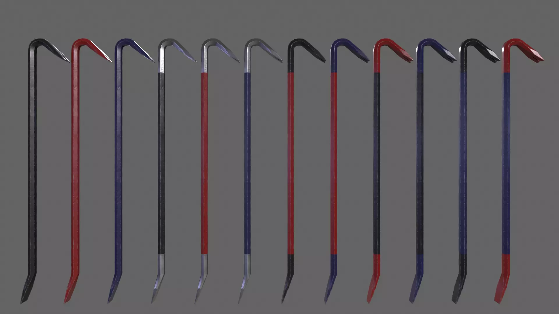 PBR Crowbar Low-poly 3D model_0