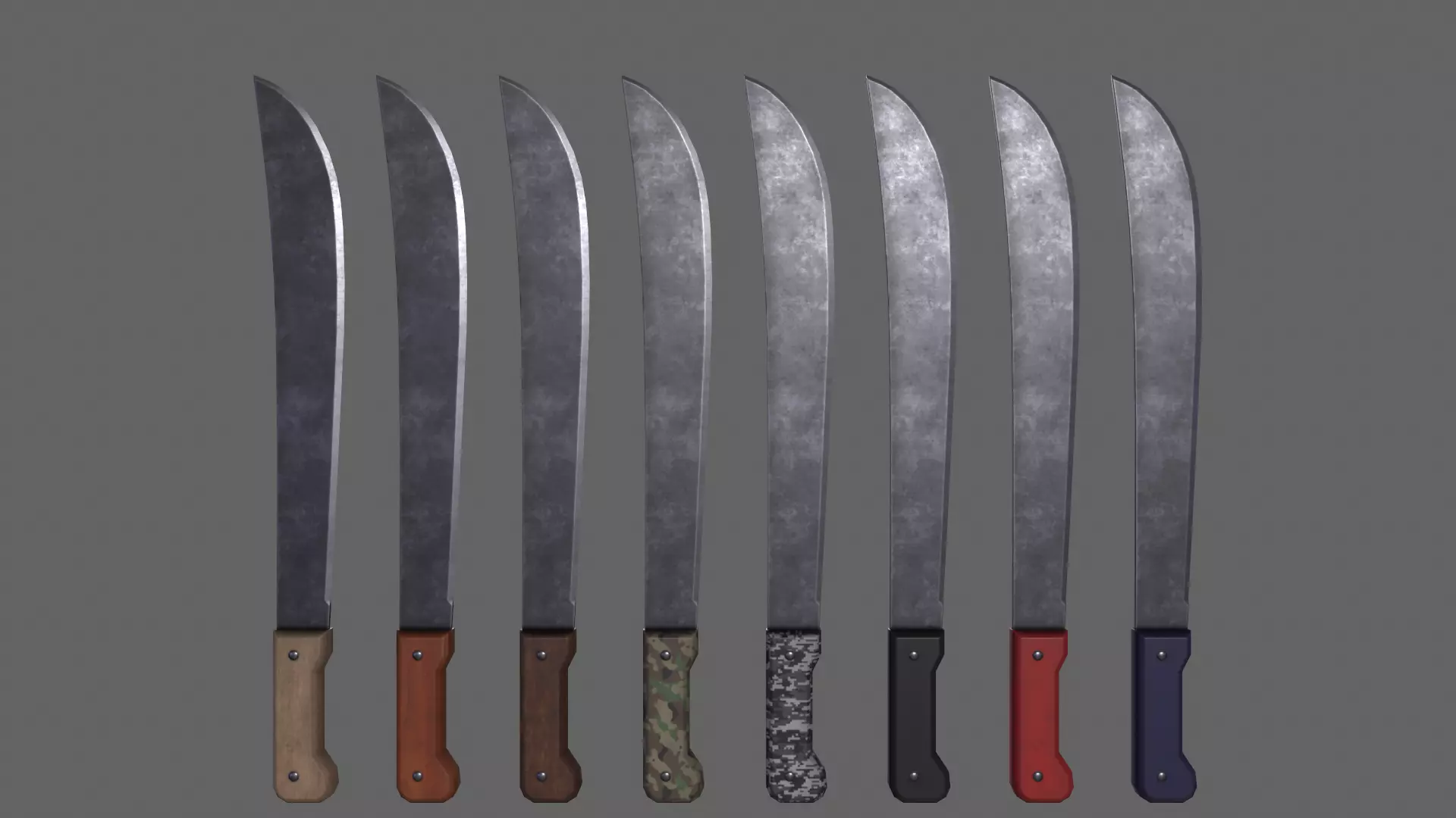 PBR Machete Low-poly 3D model_0