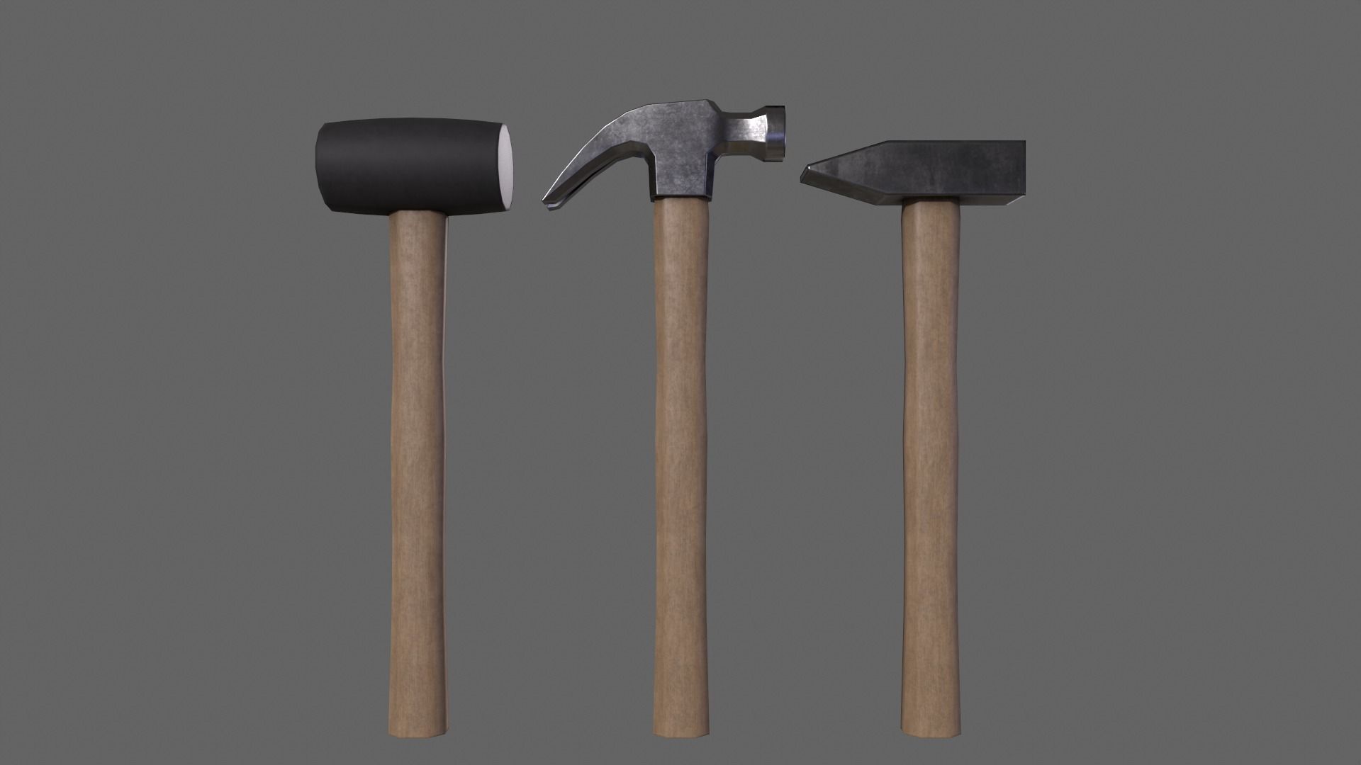 PBR Hammer Low-poly 3D model_2