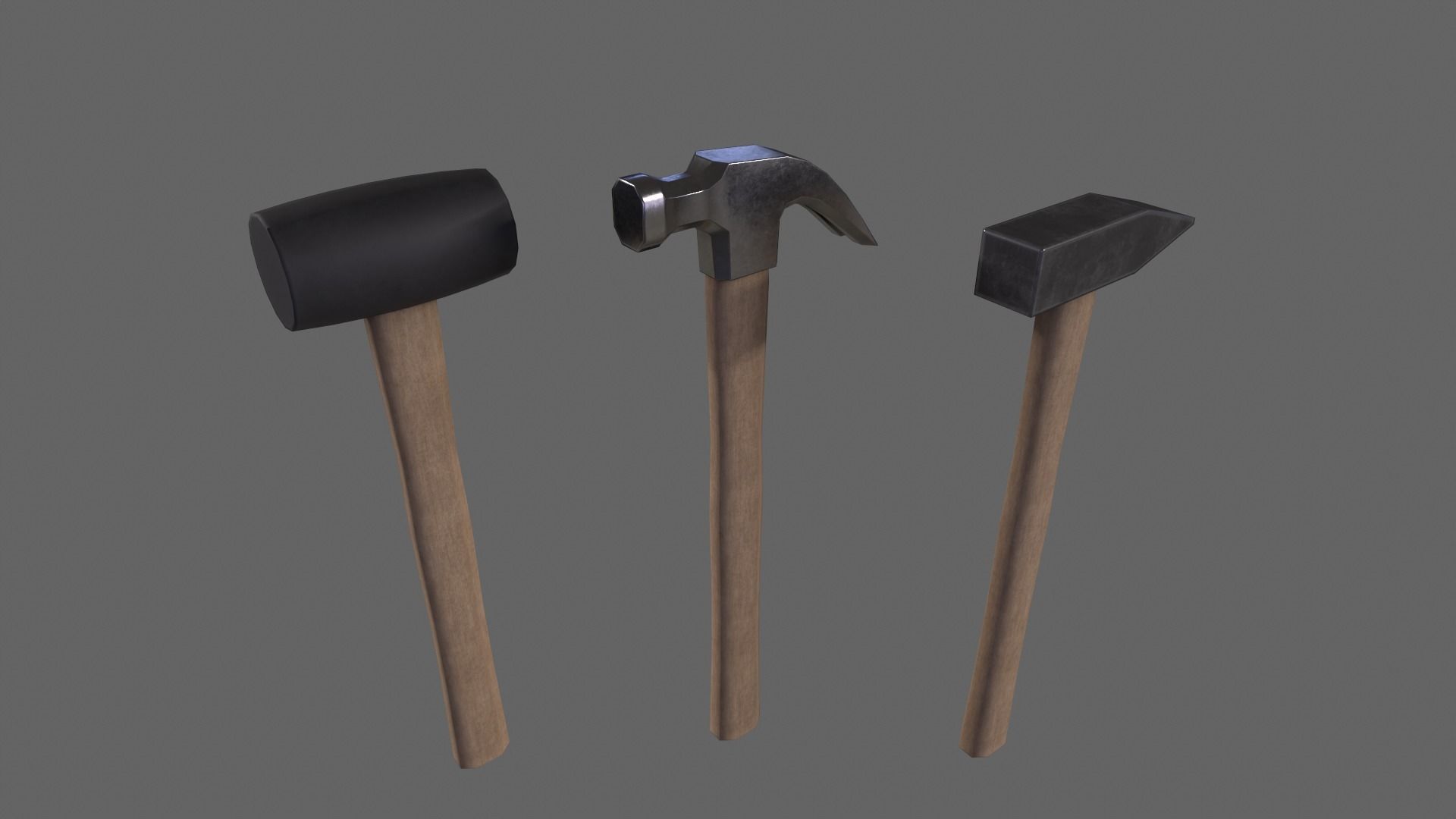 PBR Hammer Low-poly 3D model_11