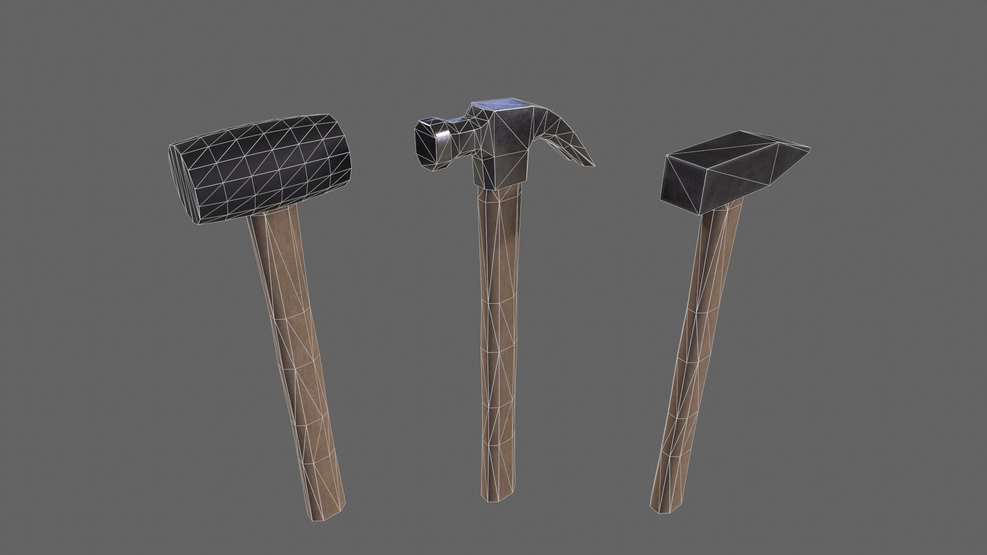 PBR Hammer Low-poly 3D model_12