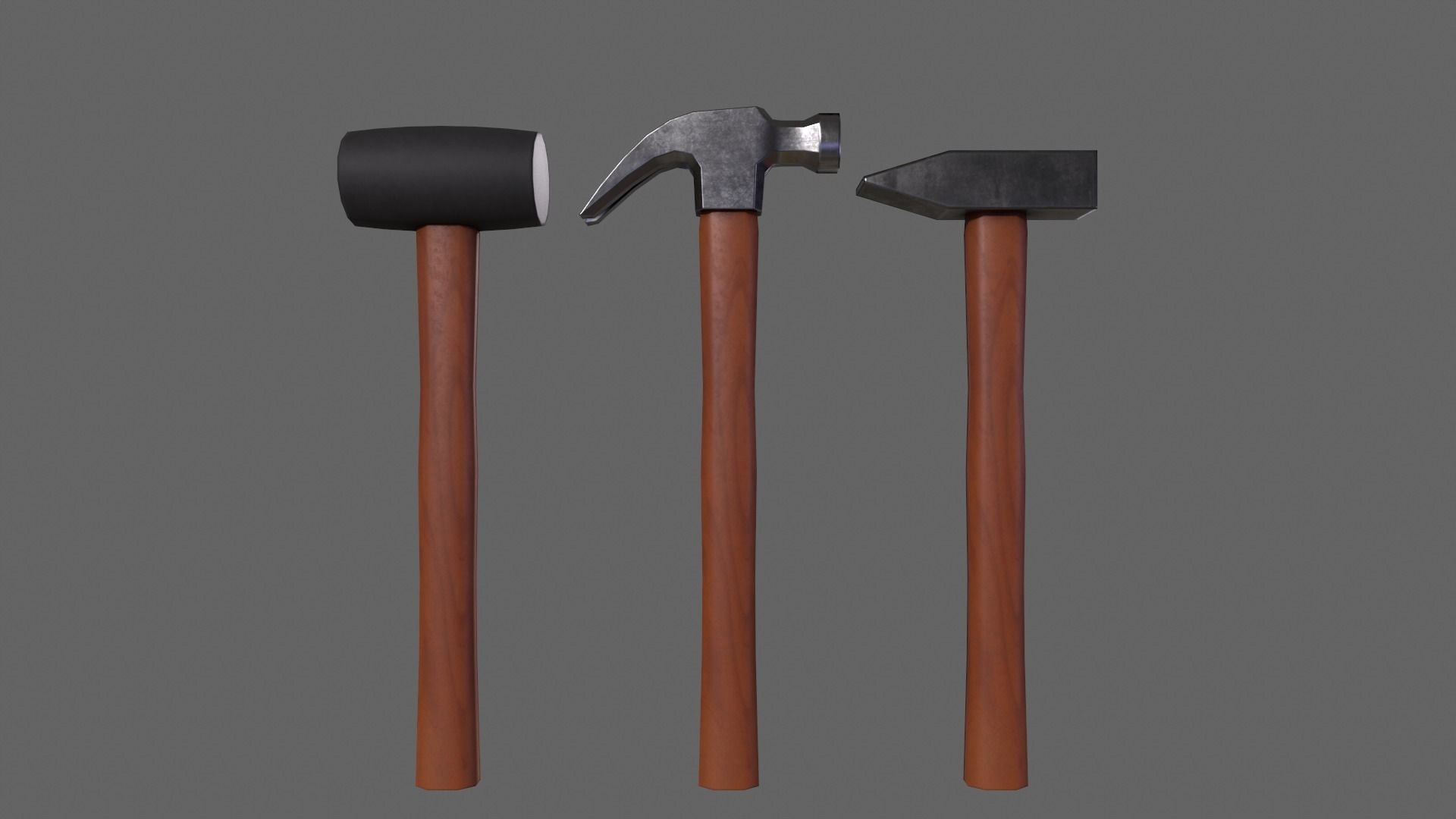 PBR Hammer Low-poly 3D model_4