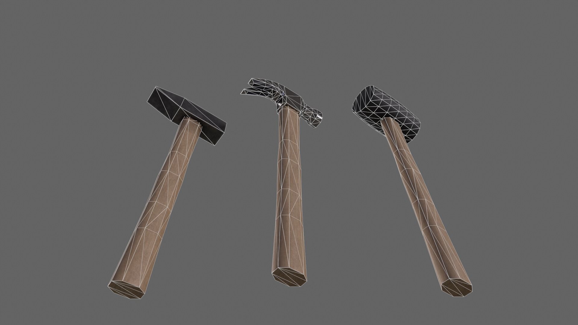 PBR Hammer Low-poly 3D model_14