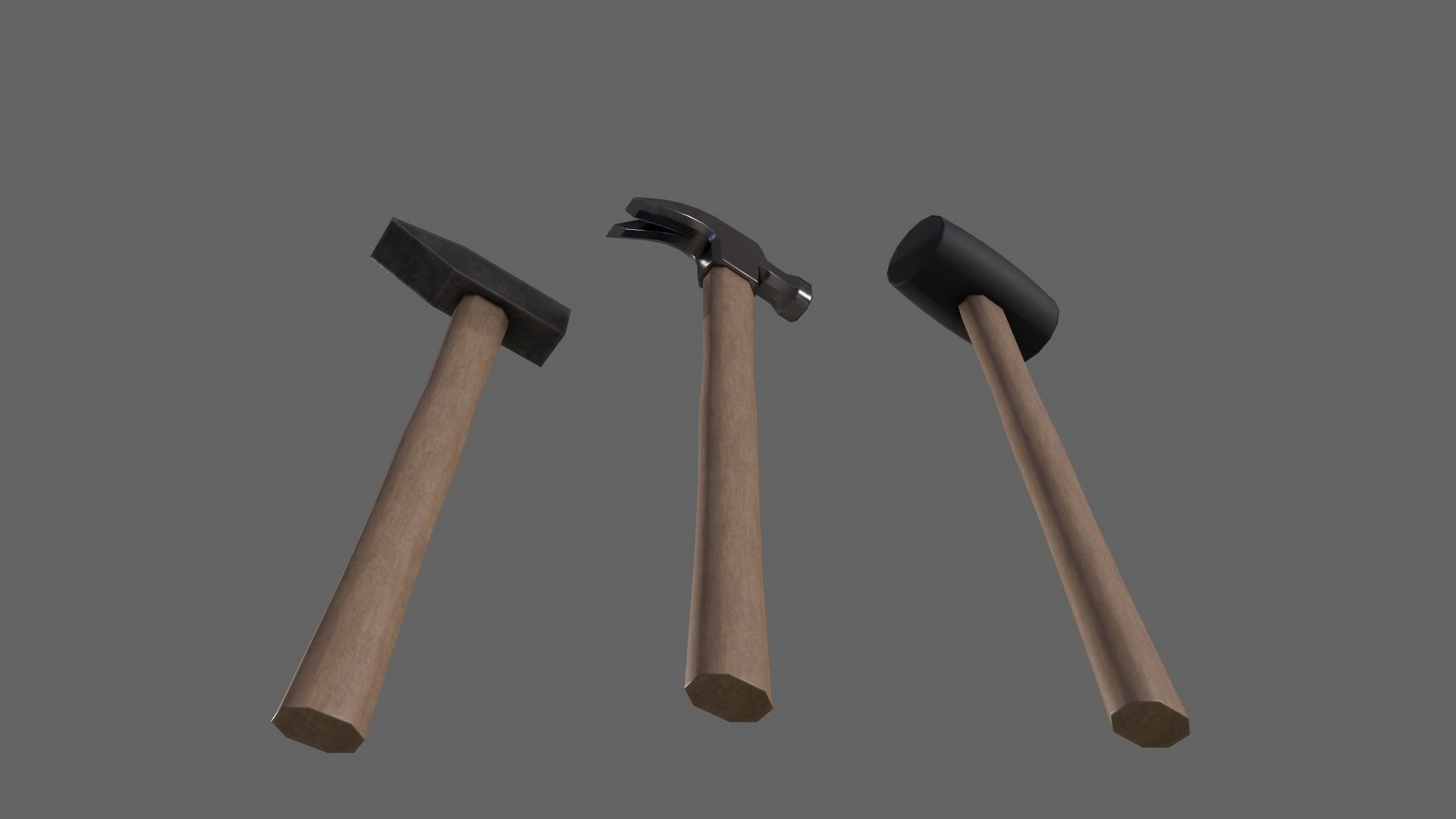 PBR Hammer Low-poly 3D model_13