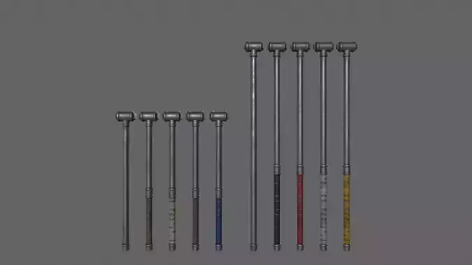 PBR Pipe Weapon V2 Low-poly 3D model PBR Pipe Weapon V2 Low-poly 3D model