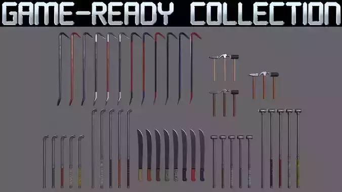 PBR Weapon V2 3D Model Collection