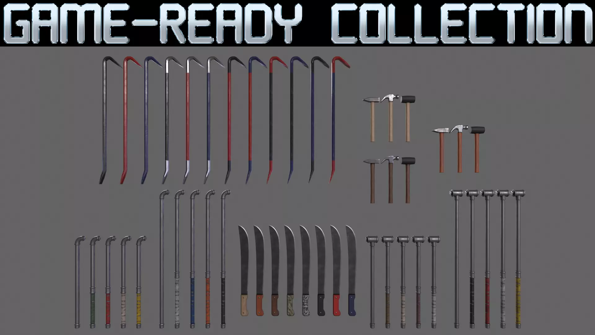 PBR Weapon V2 3D Model Collection_0