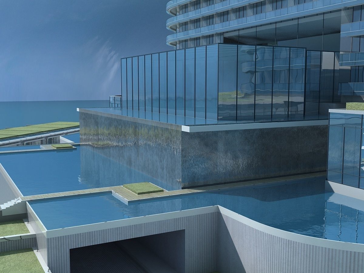 Beachfront Hotel 1 3D model_16