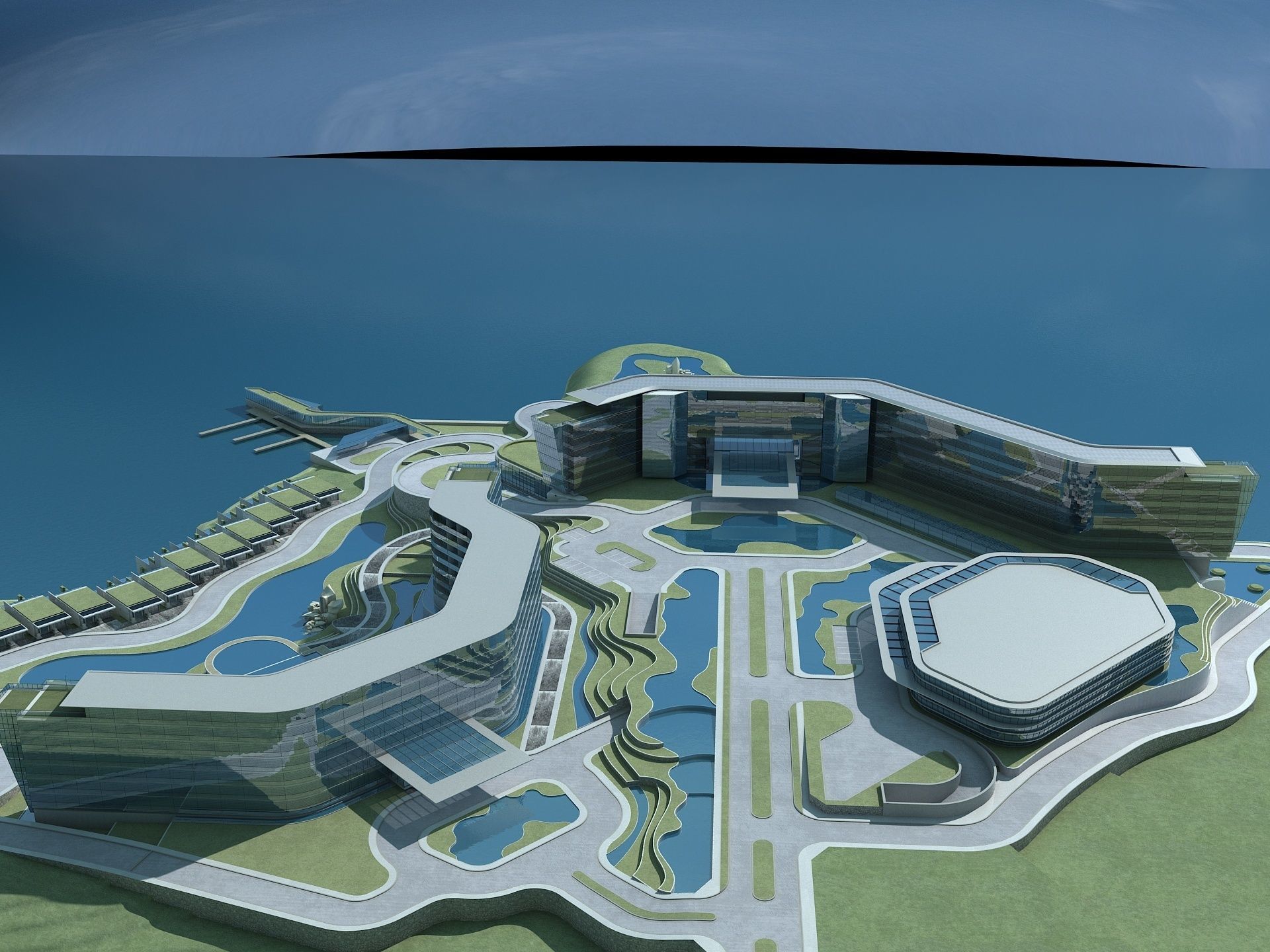Beachfront Hotel 1 3D model_3