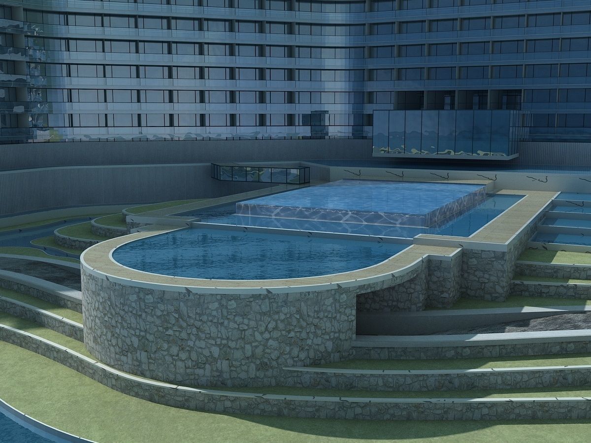 Beachfront Hotel 1 3D model_10