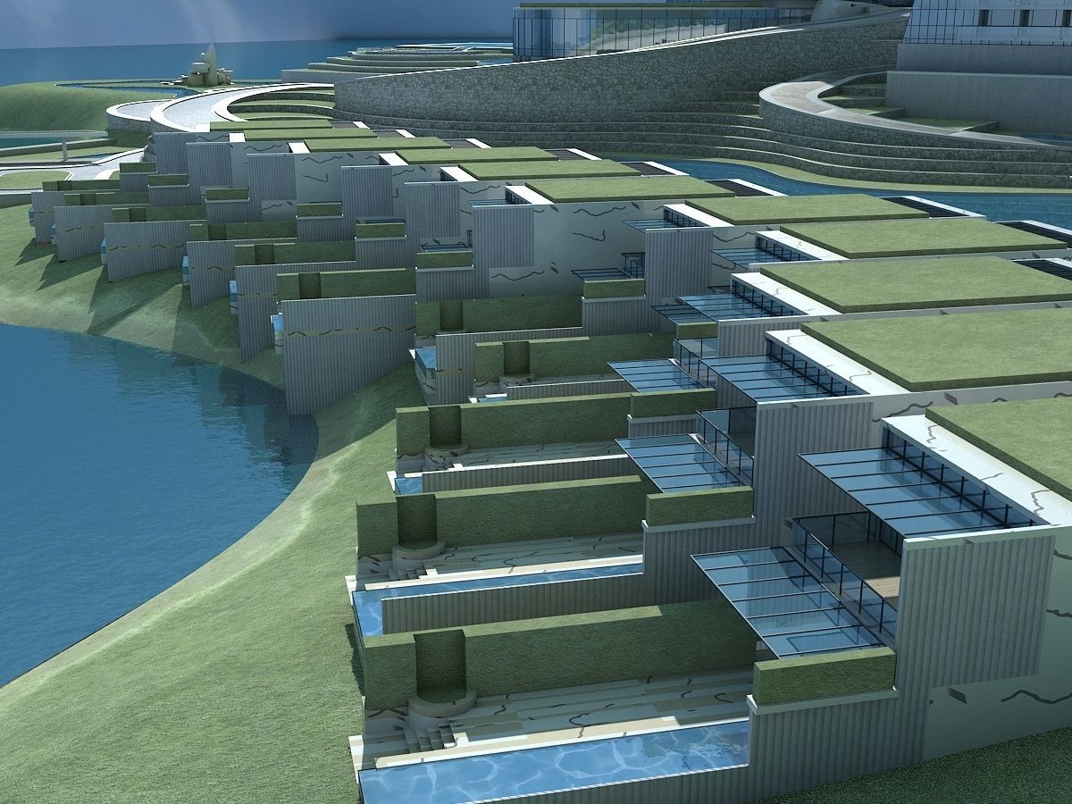 Beachfront Hotel 1 3D model_13