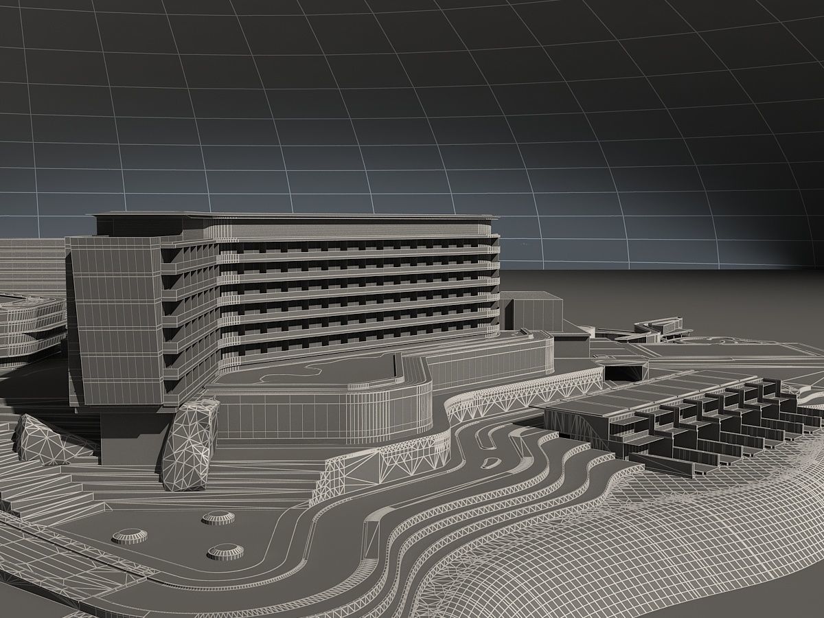 Beachfront Hotel 1 3D model_24