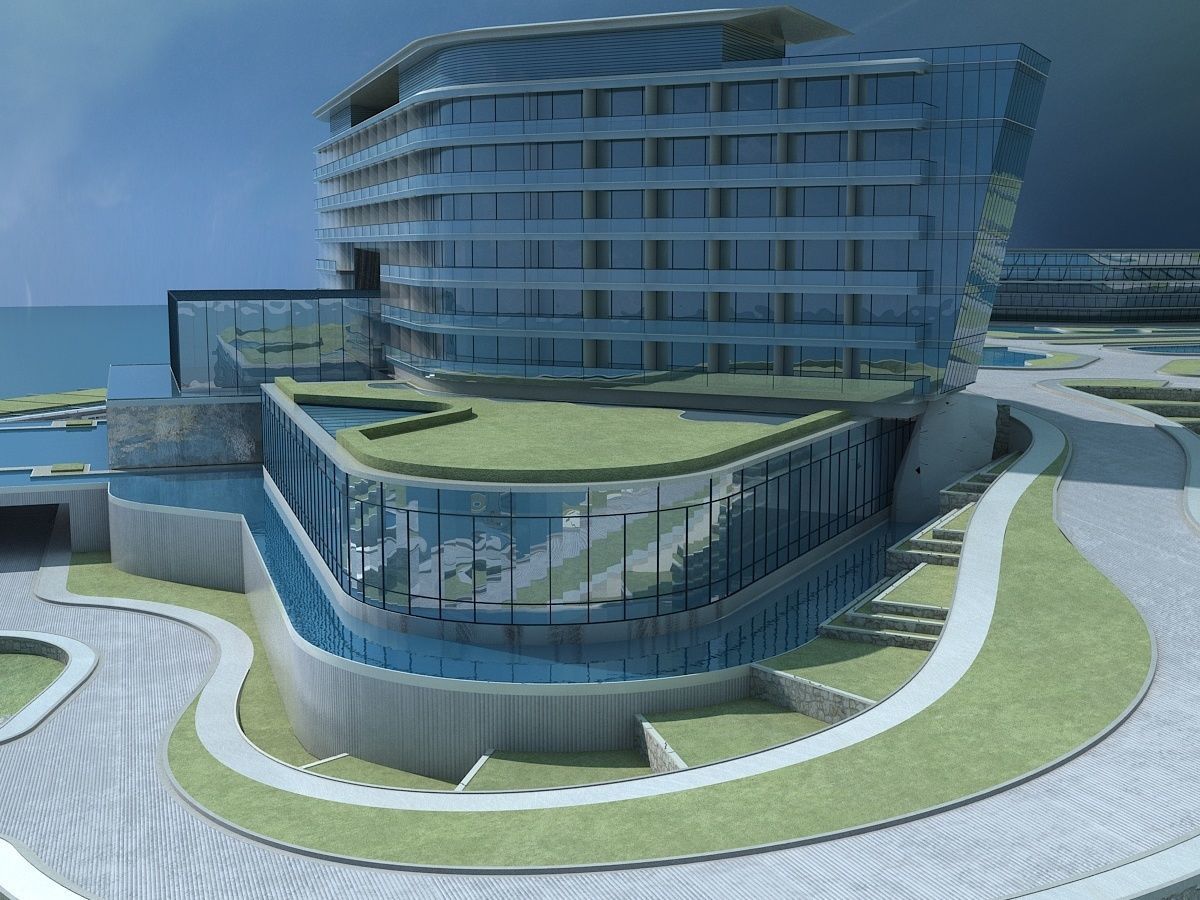 Beachfront Hotel 1 3D model_19