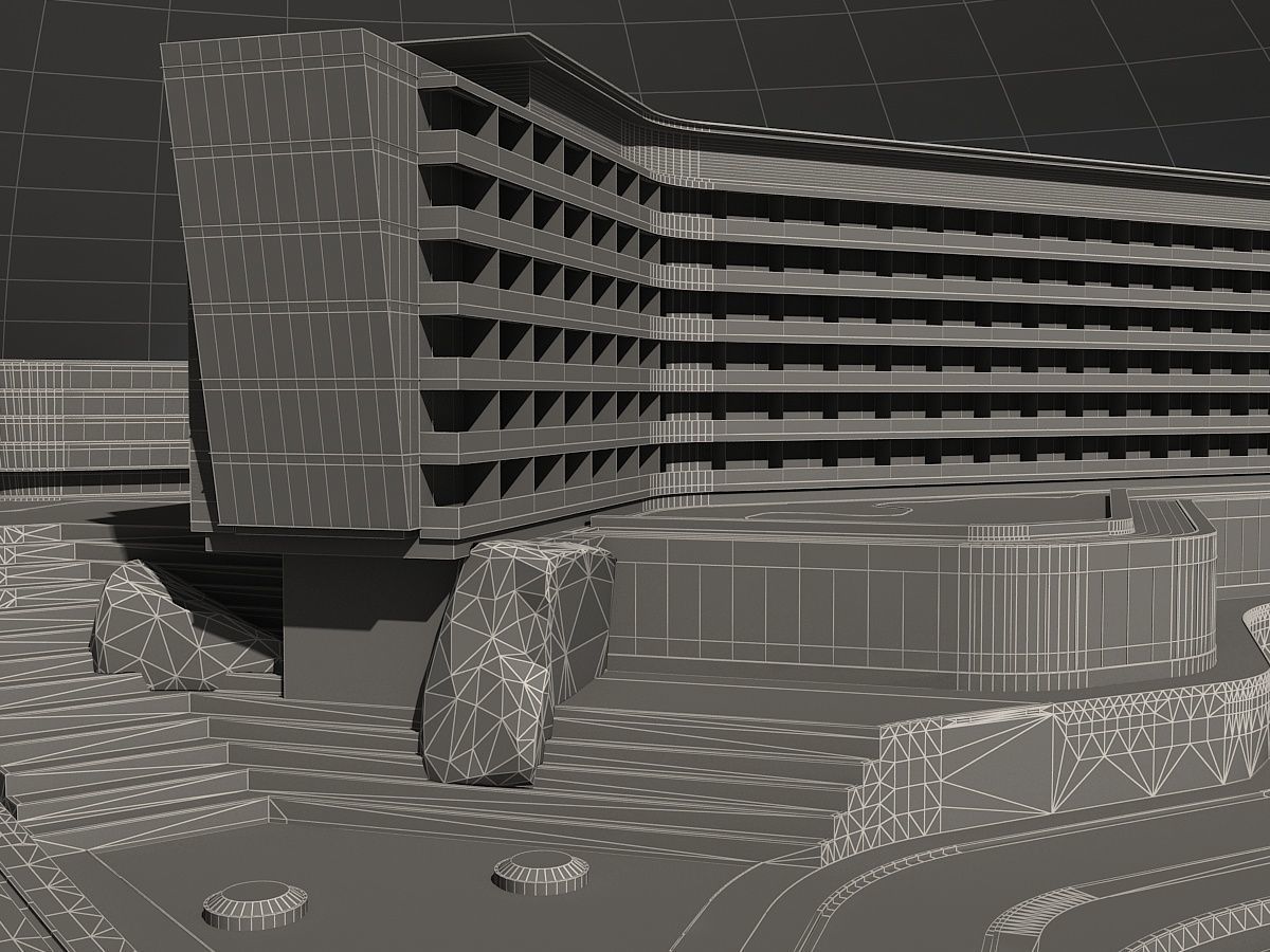 Beachfront Hotel 1 3D model_32