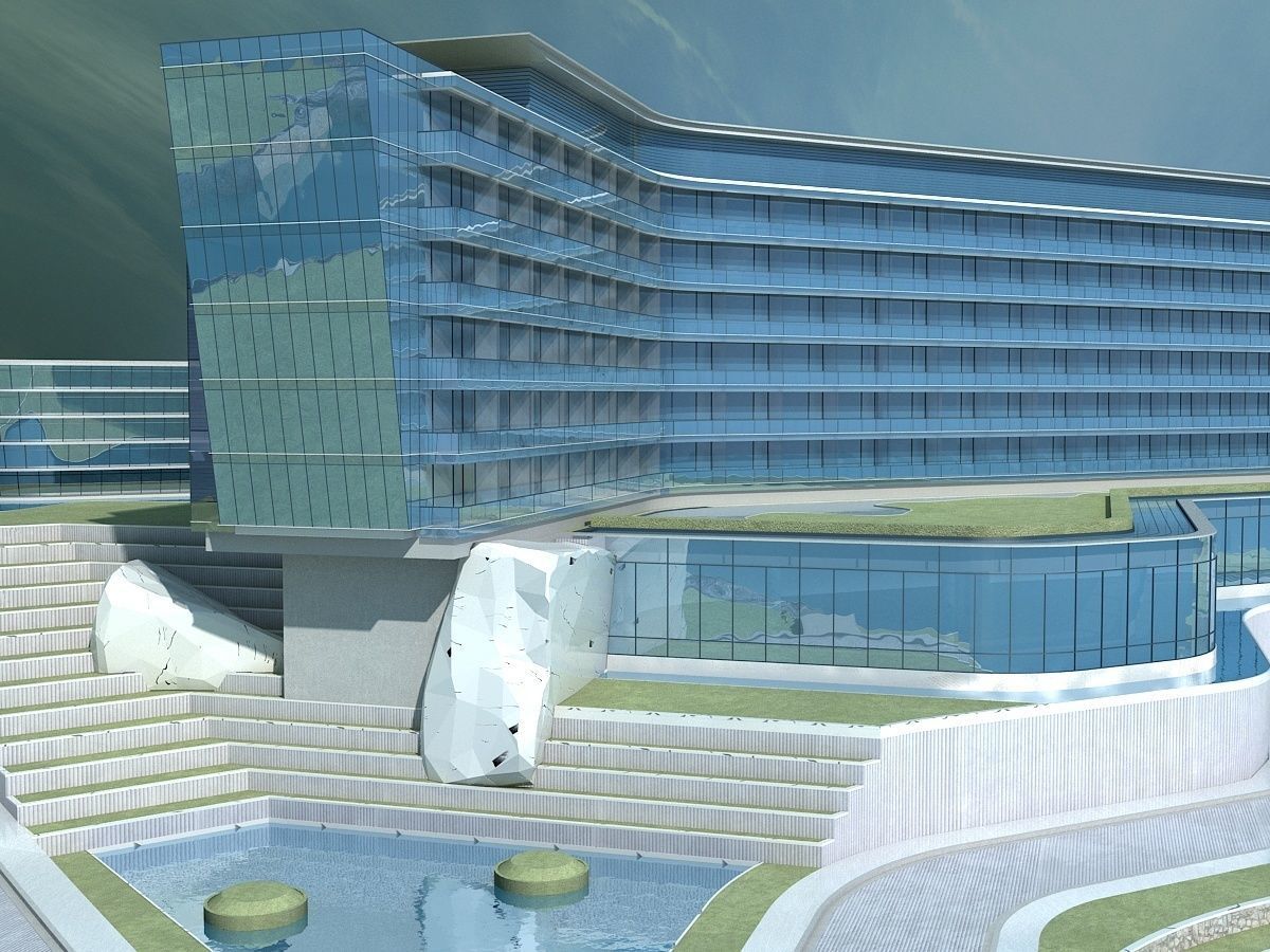 Beachfront Hotel 1 3D model_17
