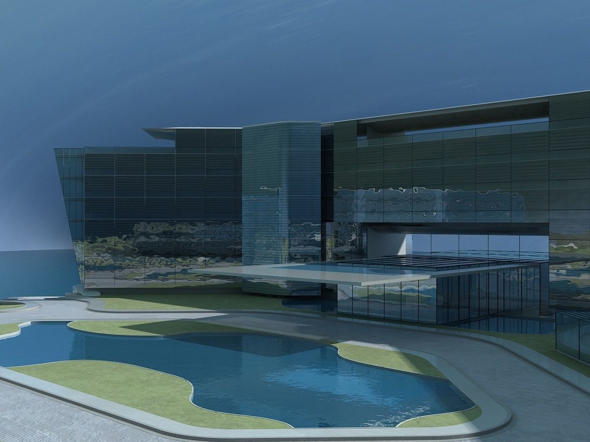 Beachfront Hotel 1 3D model_7