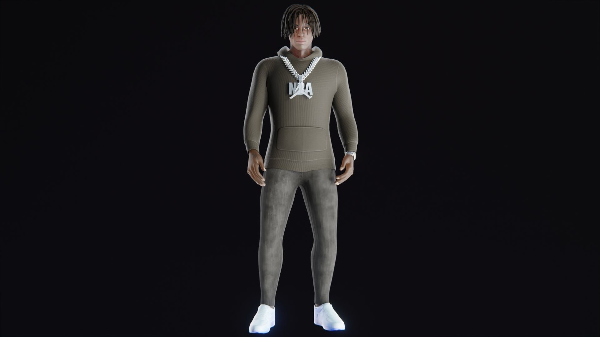 NBA Youngboy - Stylized Low-poly 3D model_1