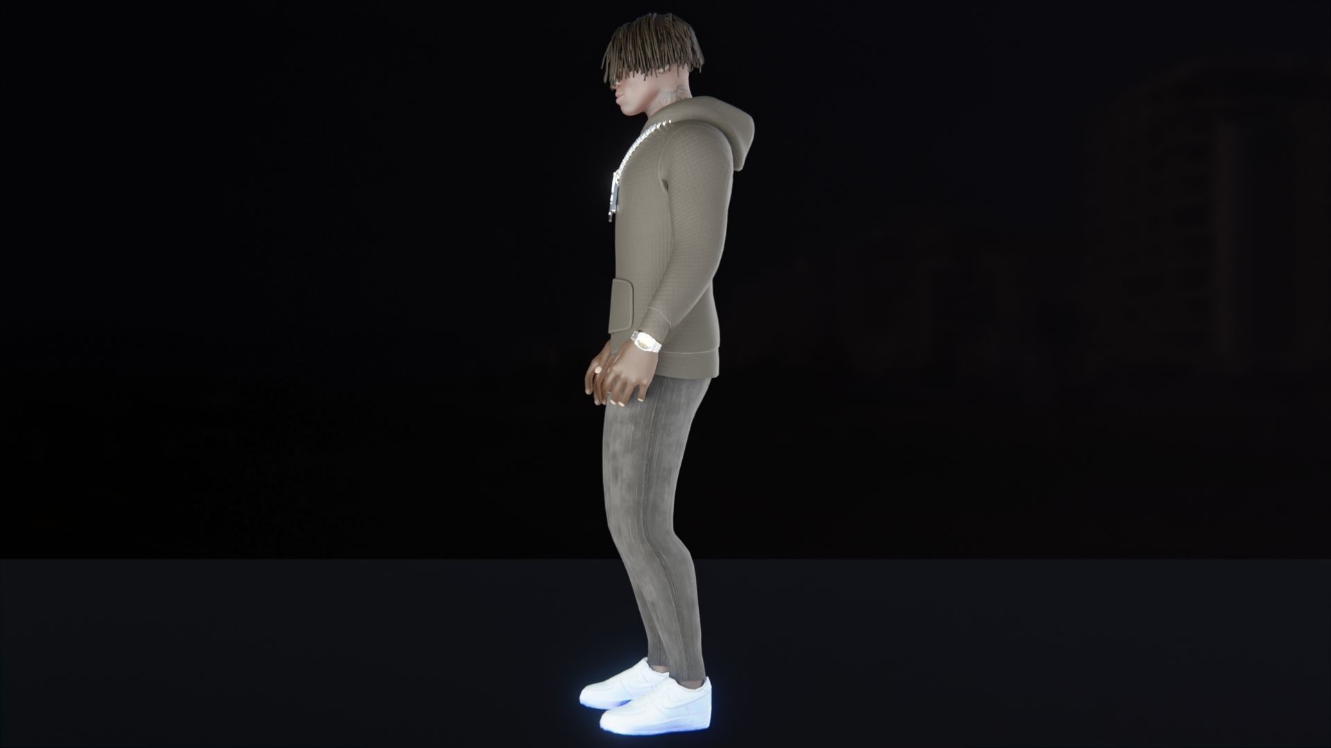 NBA Youngboy - Stylized Low-poly 3D model_3