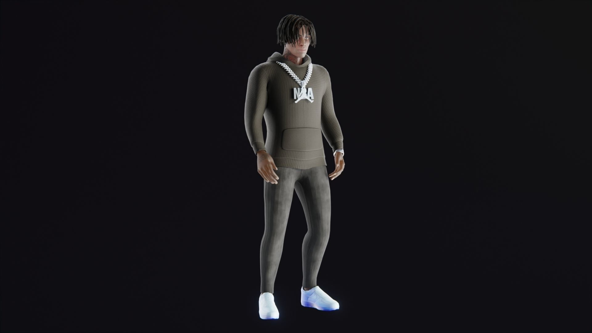 NBA Youngboy - Stylized Low-poly 3D model_2