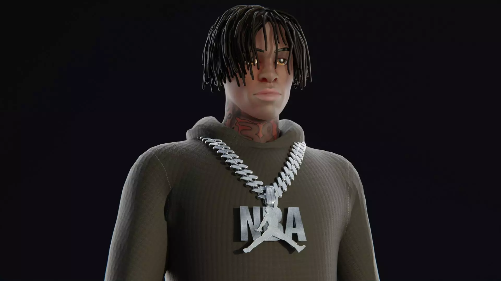 NBA Youngboy - Stylized Low-poly 3D model_0