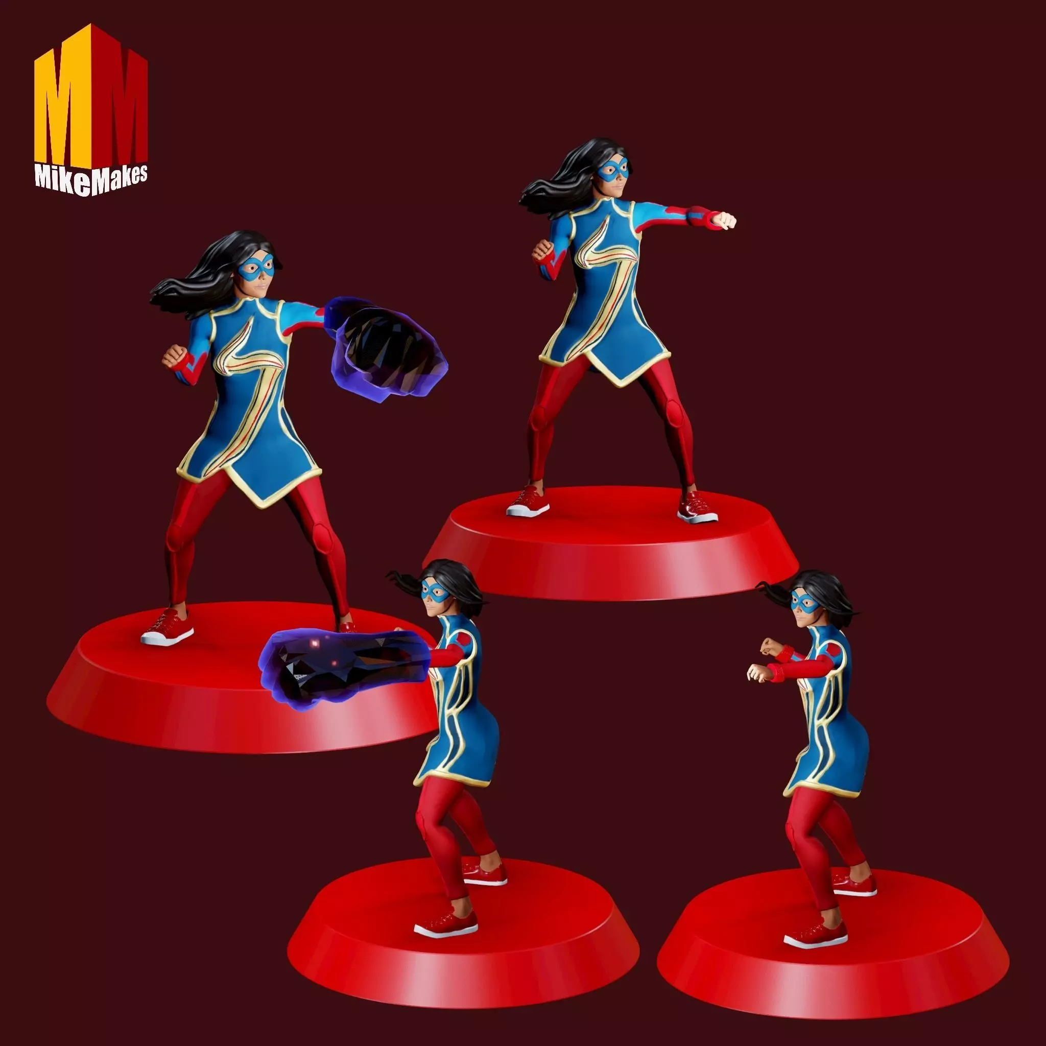 Miss Marvel MCU Disney plus Figurine 3D print model