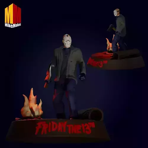 Jason Voorhees campfire diorama 3D print model