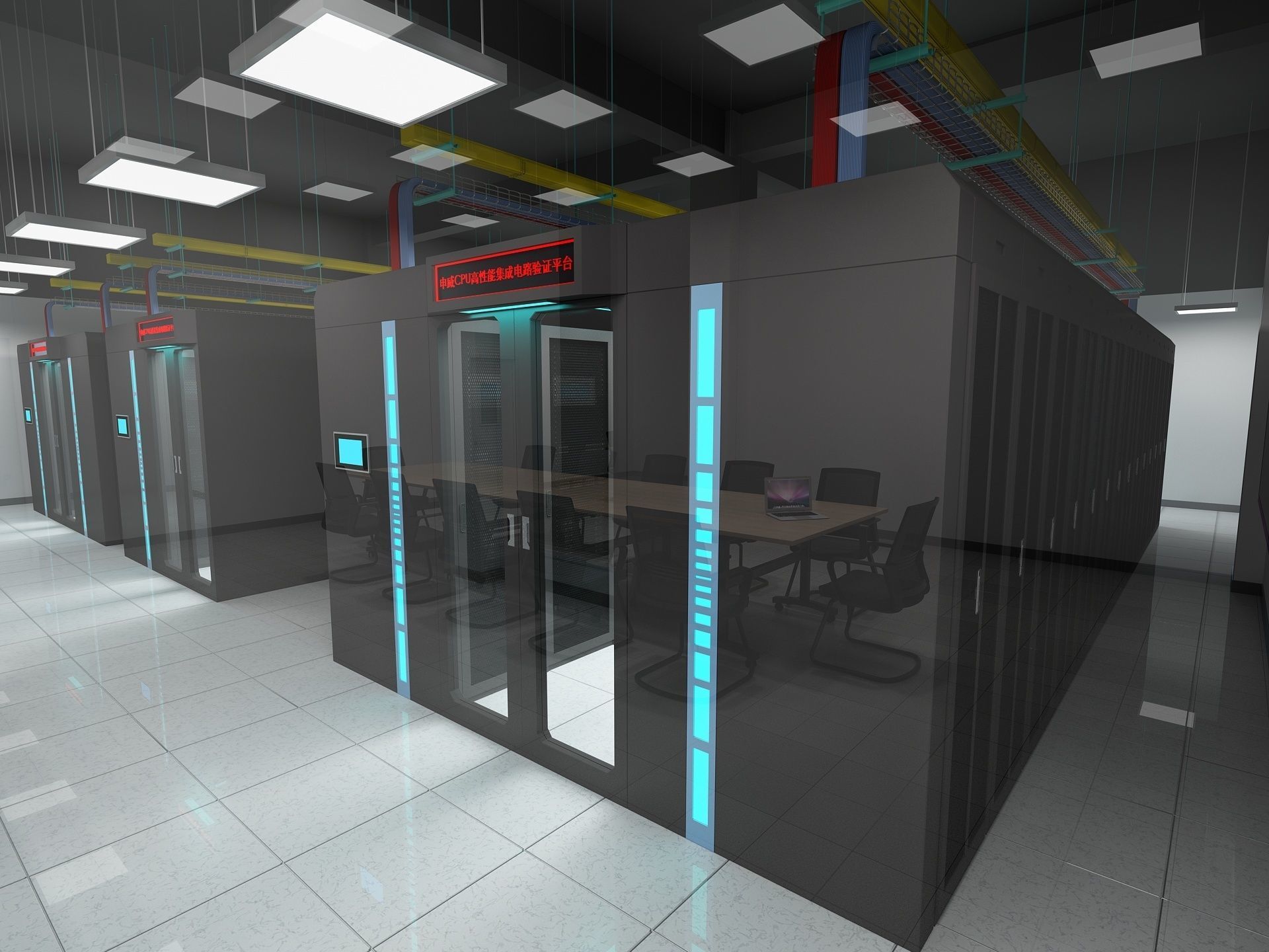 Computer Server Room 3D model_4