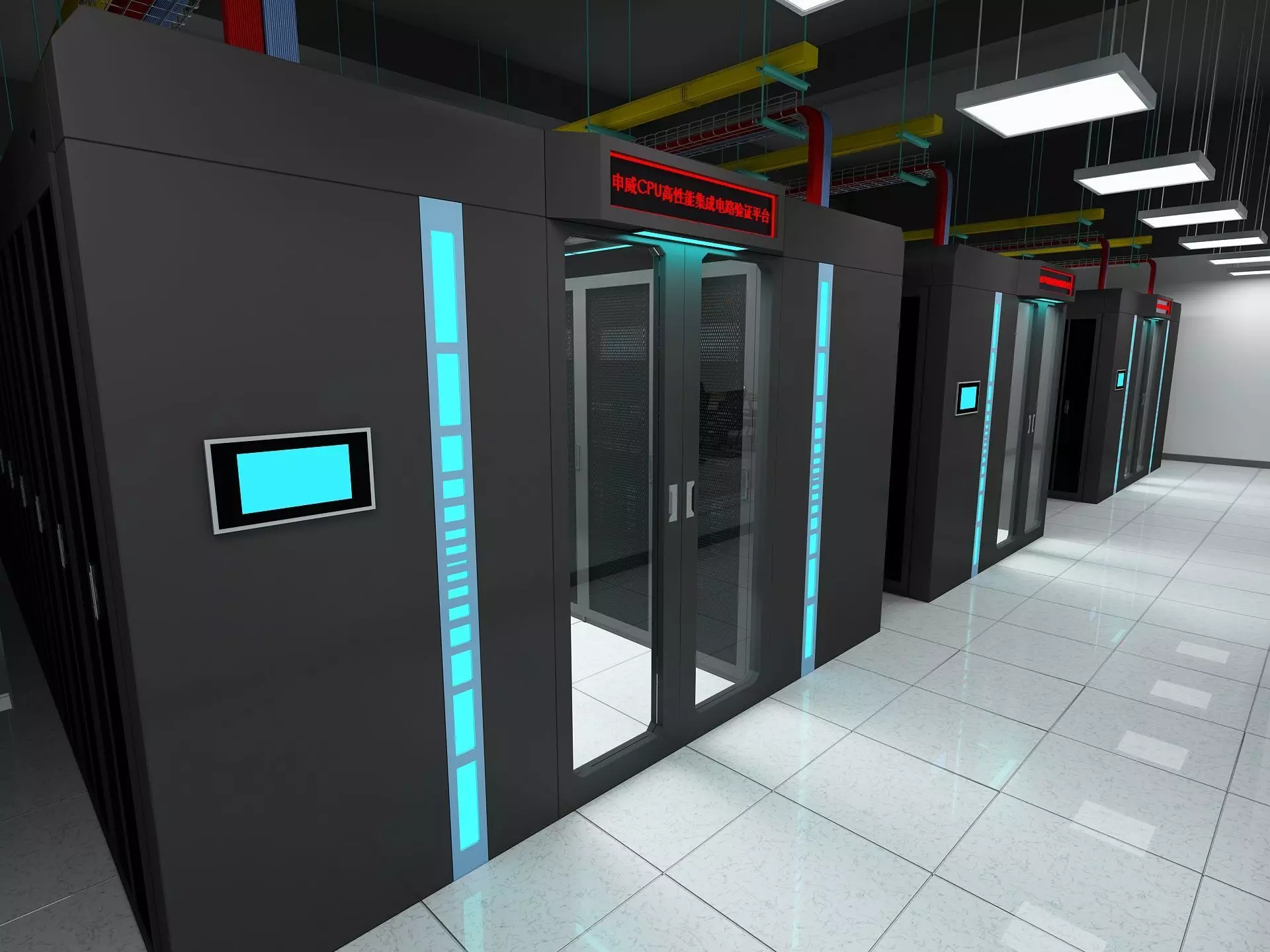 Computer Server Room 3D model_0