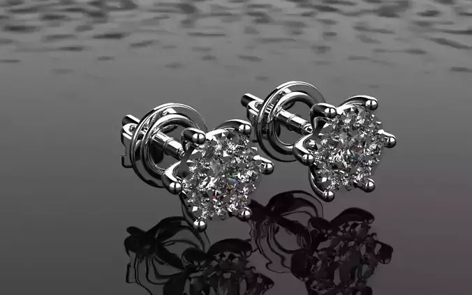 Earring Illusion Point of Light - Jewelry 3D - BR-477 3D print model