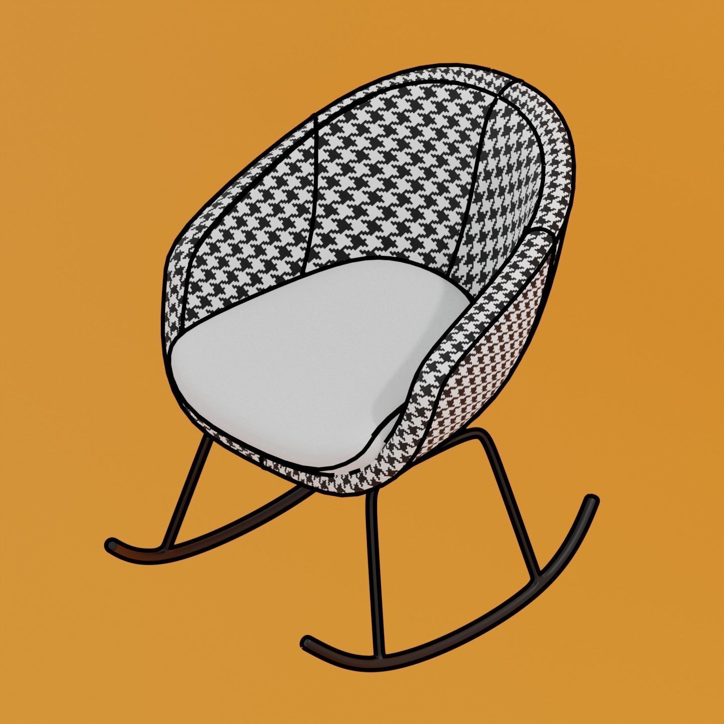 Modern Rocking Chair 3D model_4