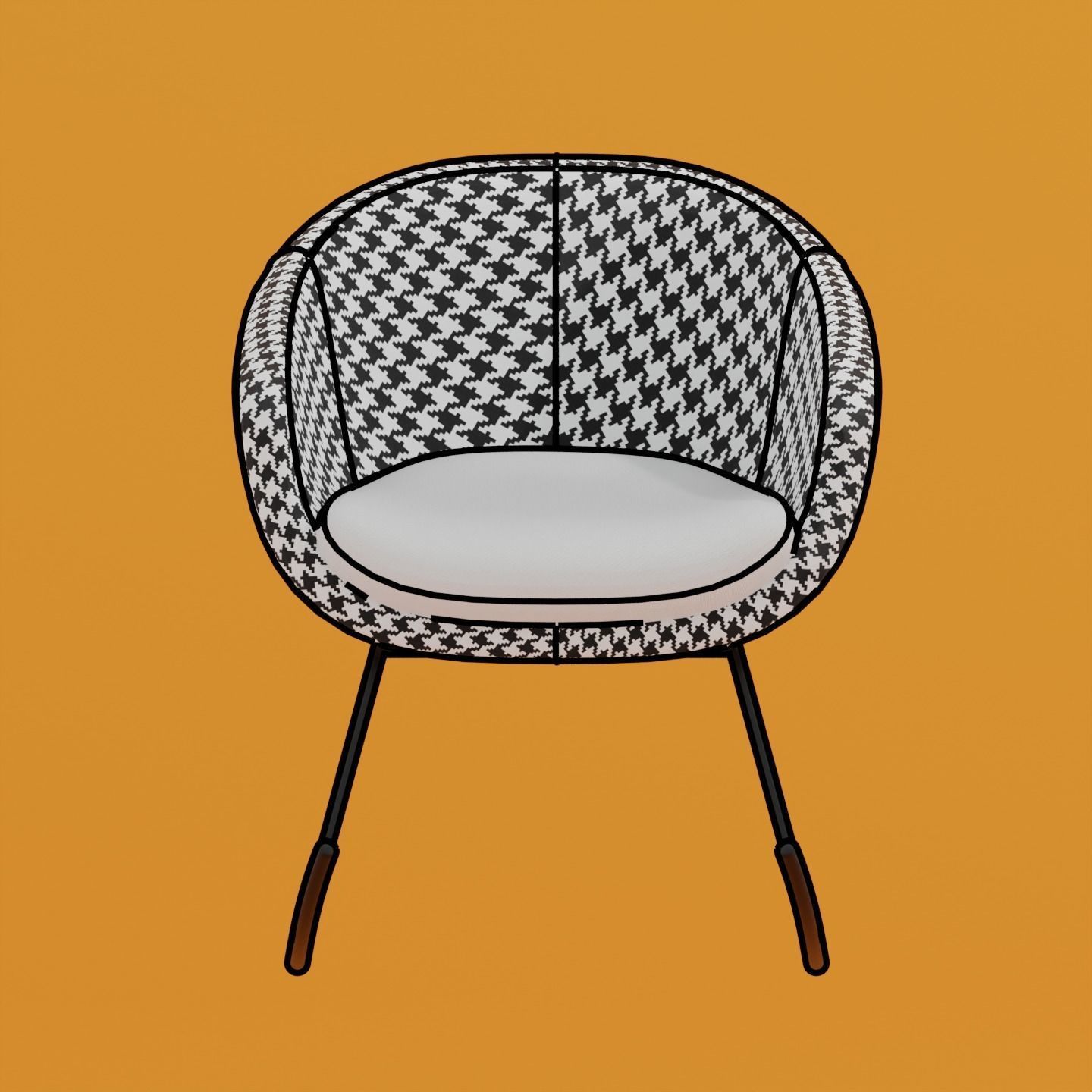 Modern Rocking Chair 3D model_3