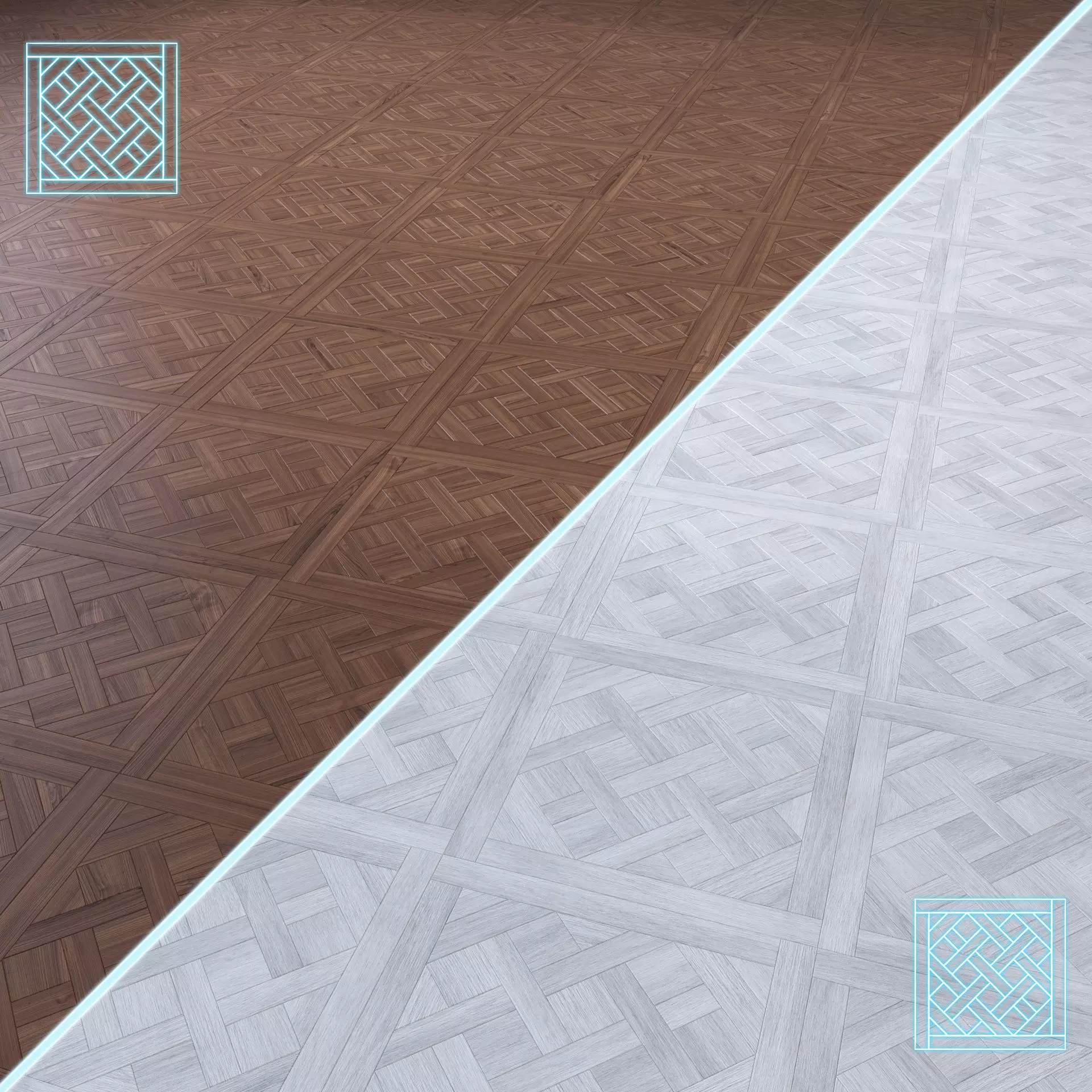 Parquet - Laminate - Wooden floor 2 in 1 Low-poly 3D model_0