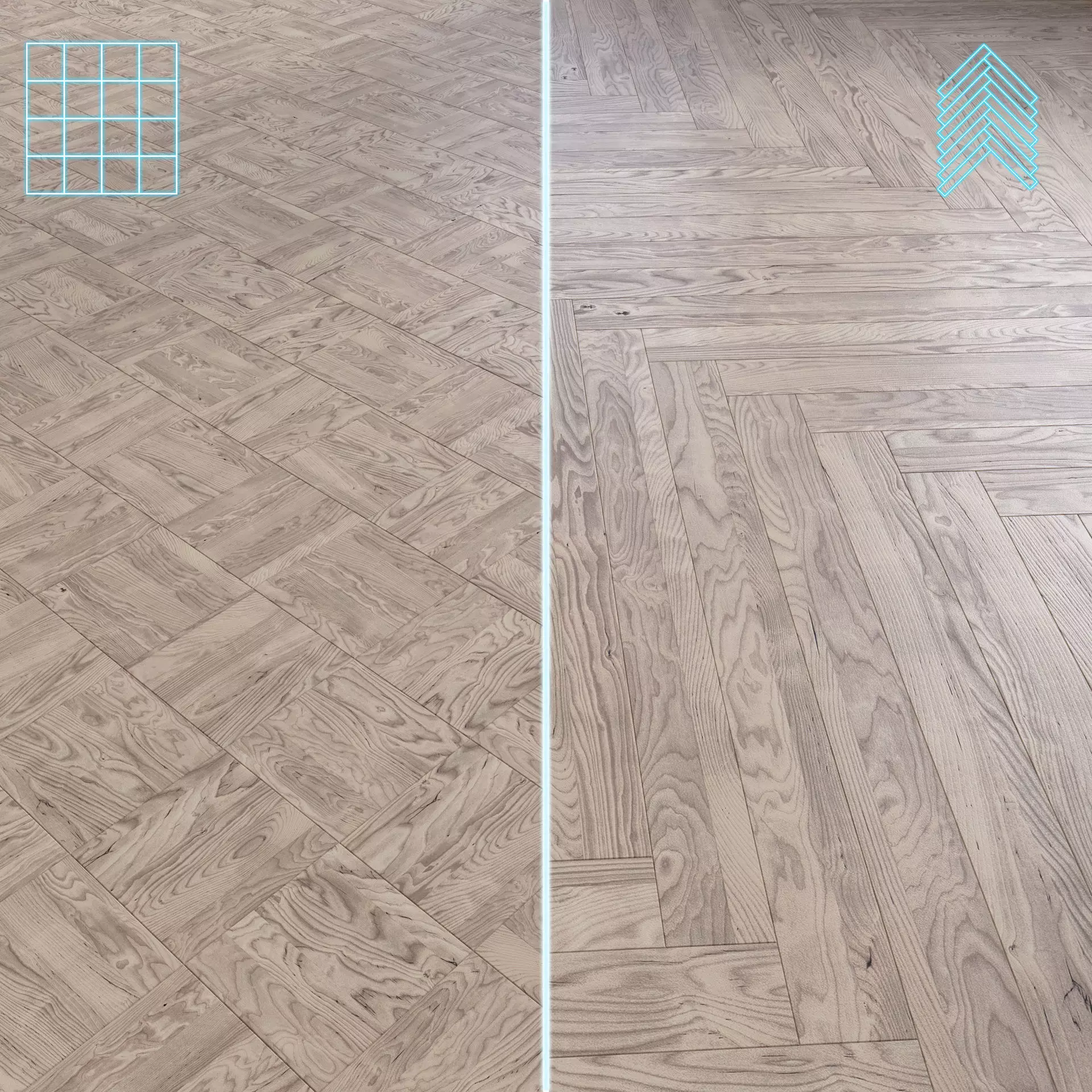 Parquet - Laminate - Wooden floor 2 in 1 Low-poly 3D model_0