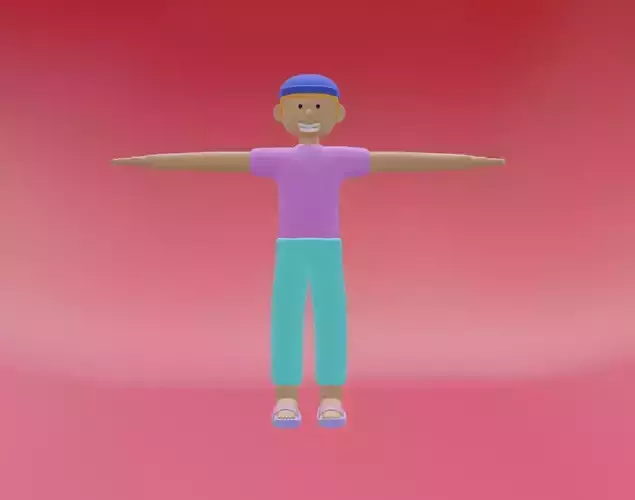 Man cartoon character free 3d model