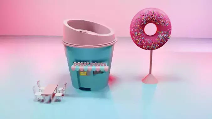 Donut shop 3D model 3D model