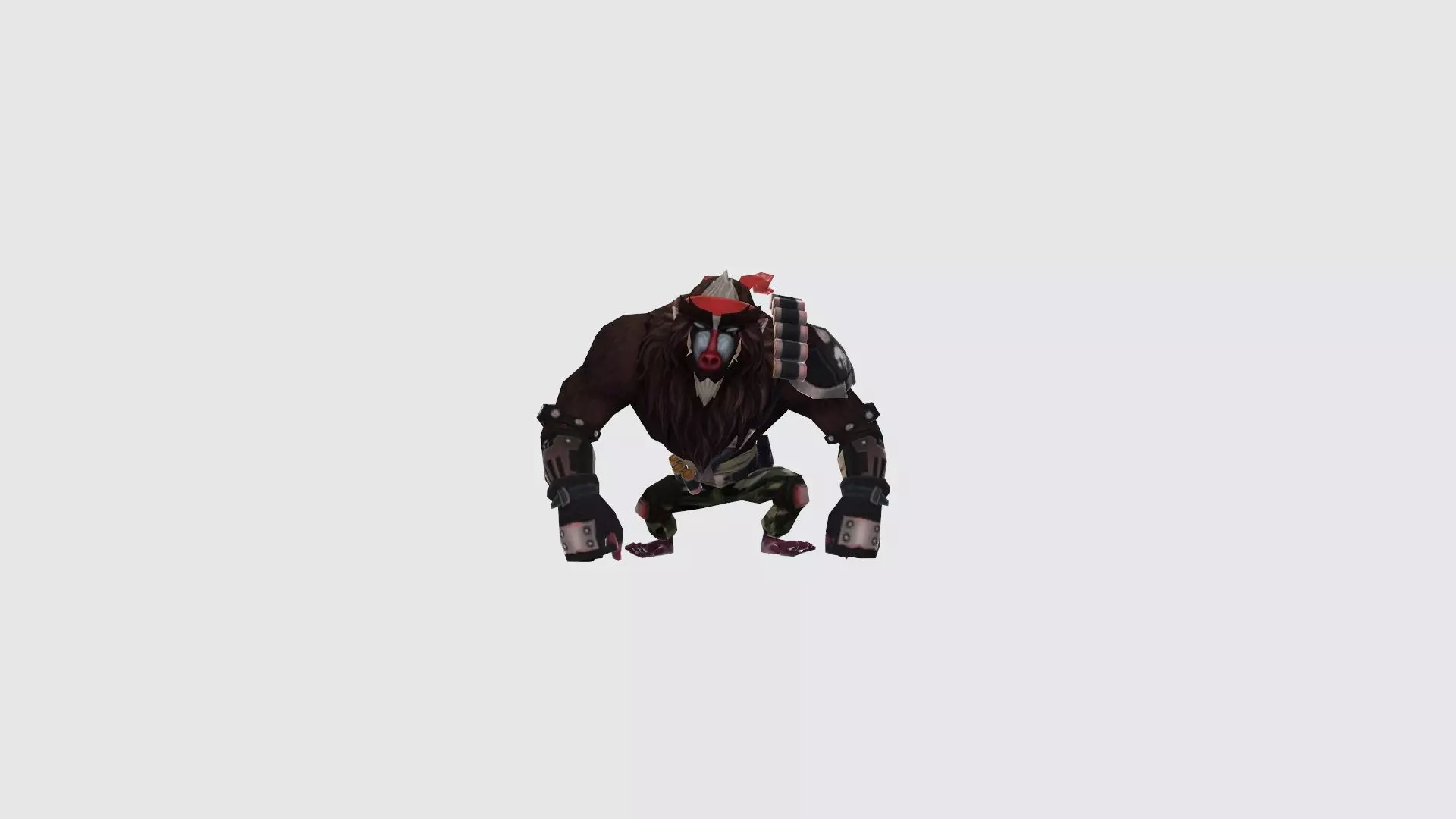 AvatarPet Baboon FreeFire character Low-poly 3D model