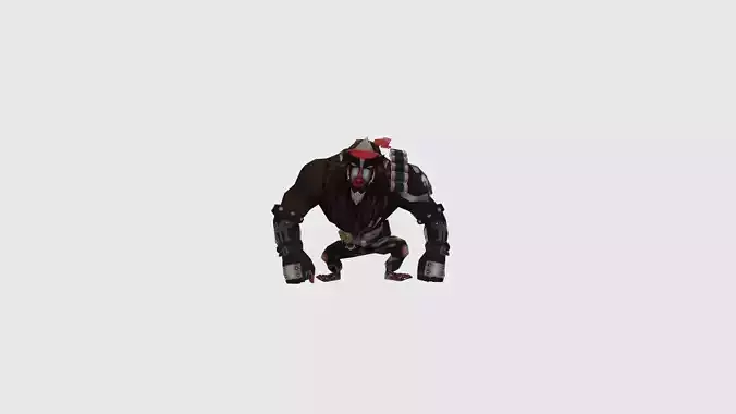 AvatarPet Baboon FreeFire character Low-poly 3D model