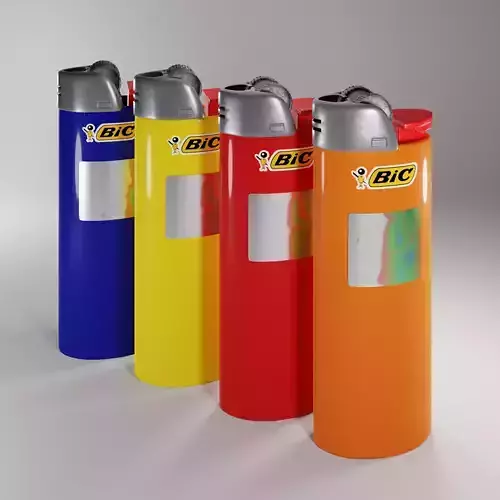 Bic Lighter Low-poly 3D model