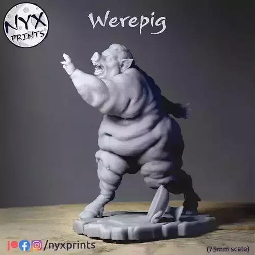 Werepig 3D Printable Sculpture for Printing and Painting