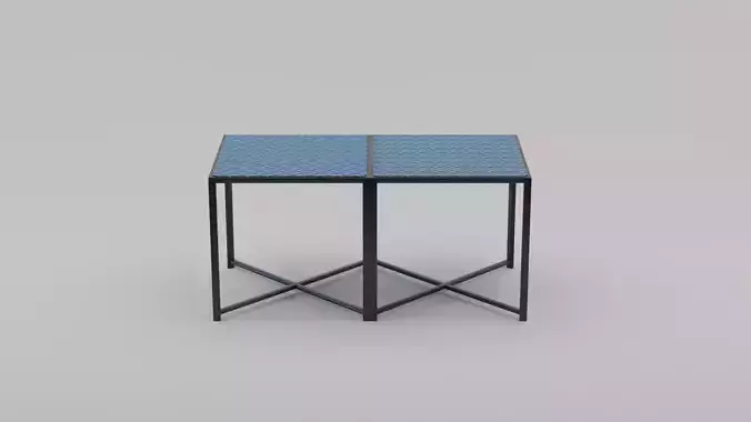 Crystal and Crocodile skin Endtable Low-poly 3D model