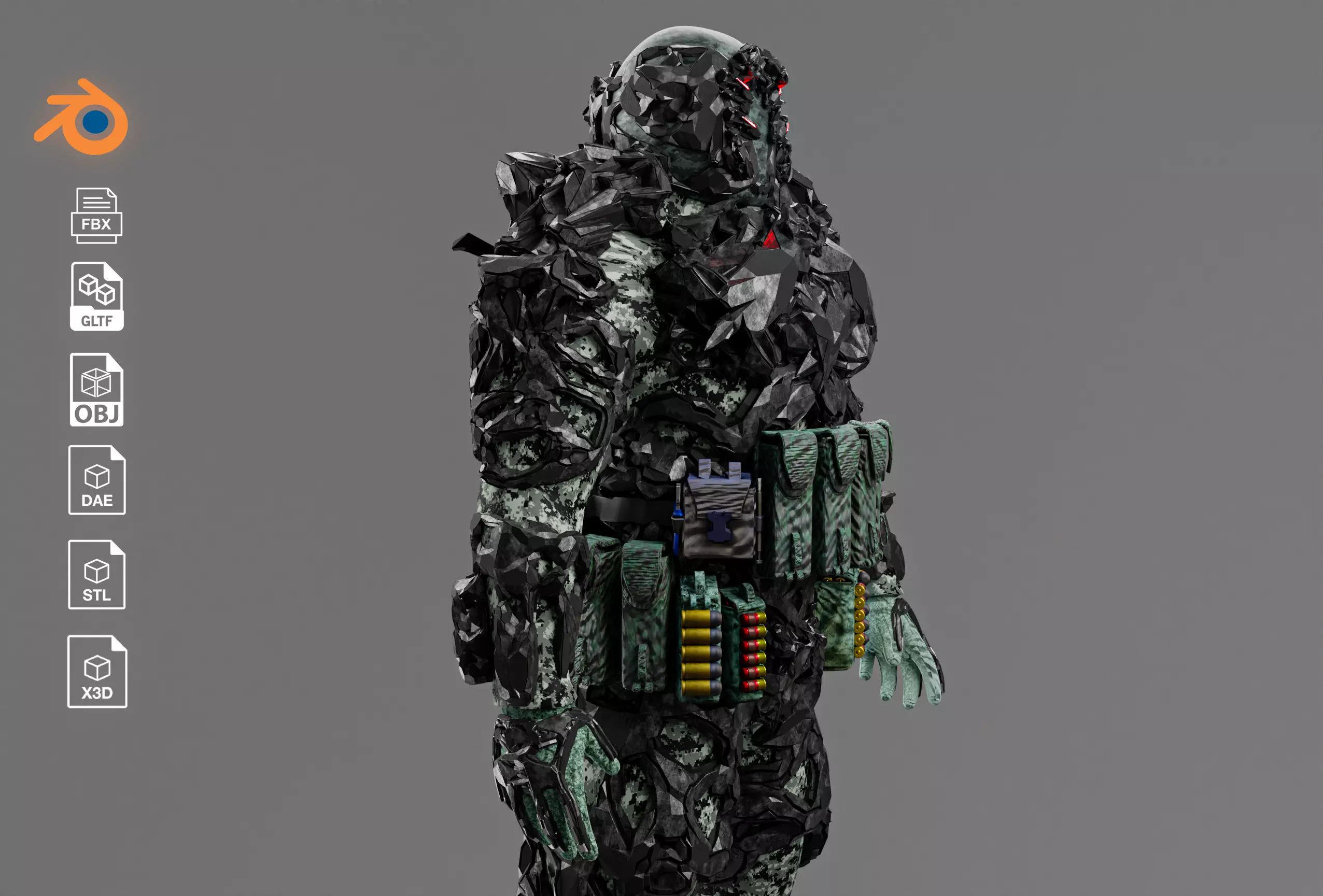 CYBERPUNK SOLDIER - Scifi Assault Demolition Soldier 3D model_0